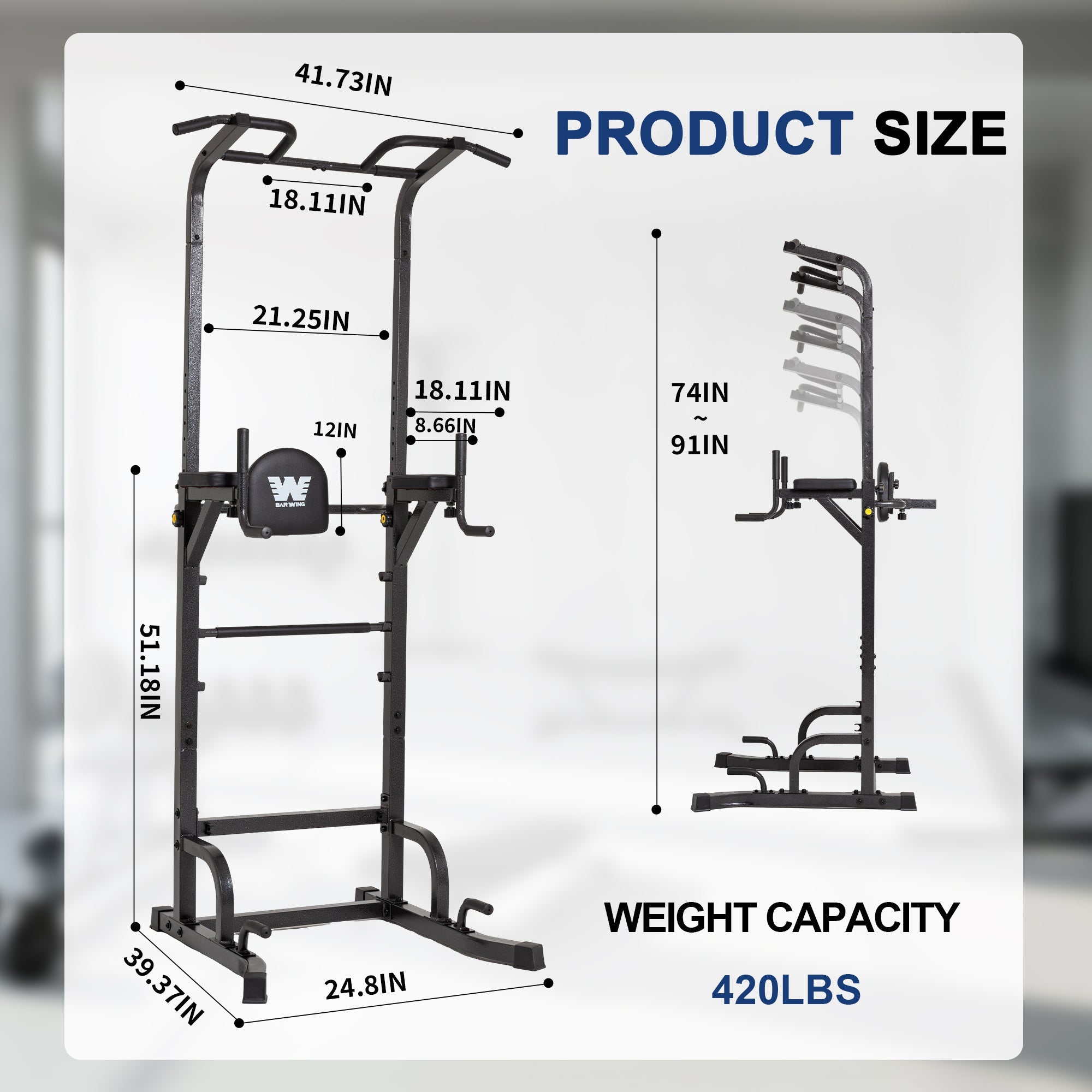 BARWING Power Tower Pull Up Bar Station