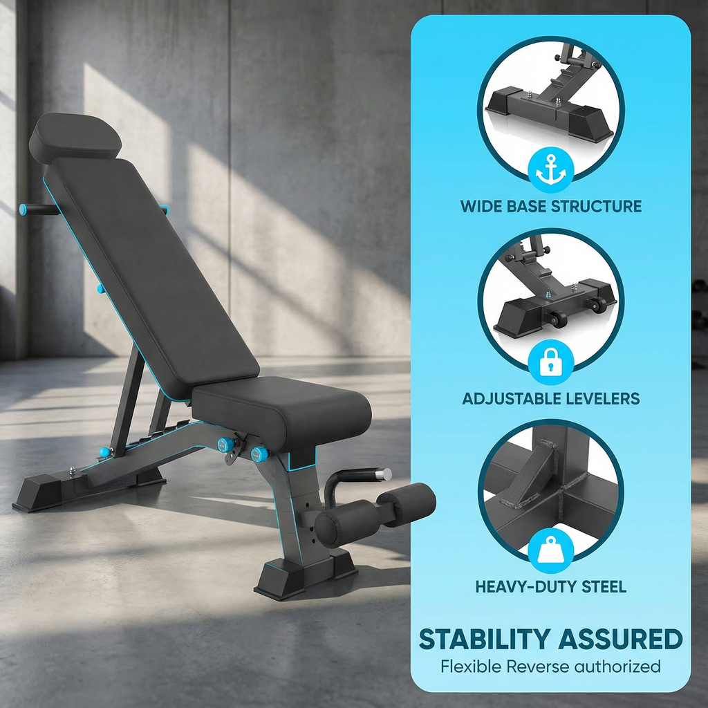 YOUTEN 1300 LB Weight Bench With Headrest Heavy Capacity | 9-4-4 90° Adjustable Incline Decline Exercise Chair for Home Gym More Stable and Durable | Foldable Training Lifting Bench | Dragon Flag Handle for Abdominal Arm Workout 2025 New Version