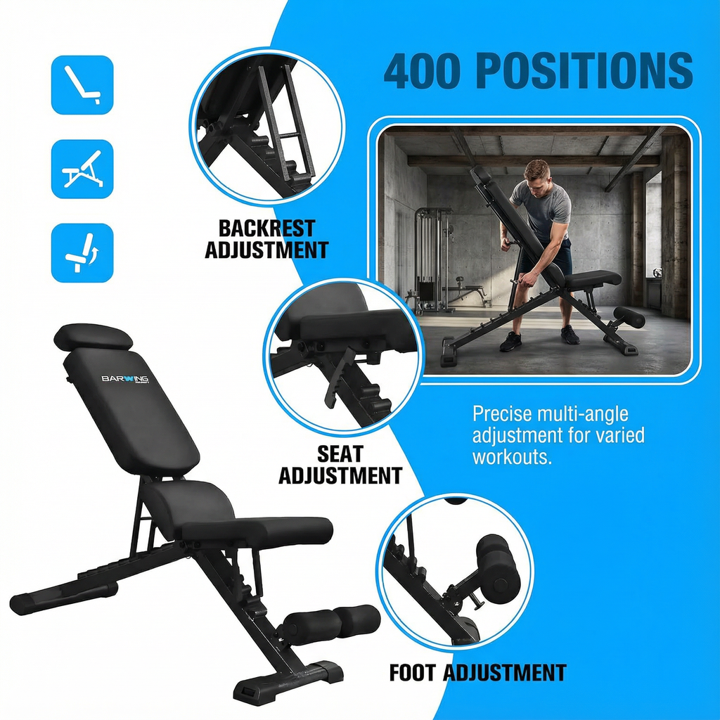 BARWING 2025 Upgraded Adjustable Weight Bench for Home Gym,800LBS,700LBS,Foldable Incline Workout Bench for Full Body Workout Easy Assembly
