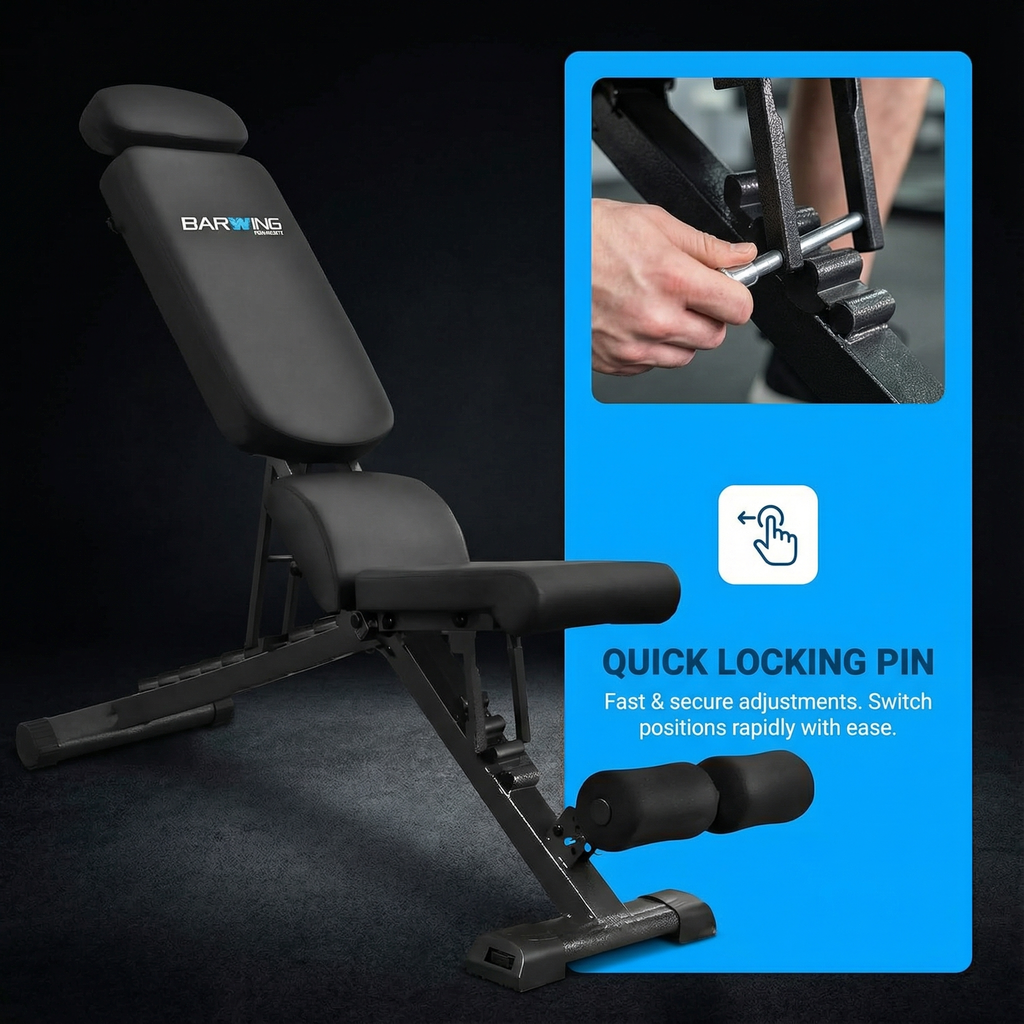BARWING 2025 Upgraded Adjustable Weight Bench for Home Gym,800LBS,700LBS,Foldable Incline Workout Bench for Full Body Workout Easy Assembly
