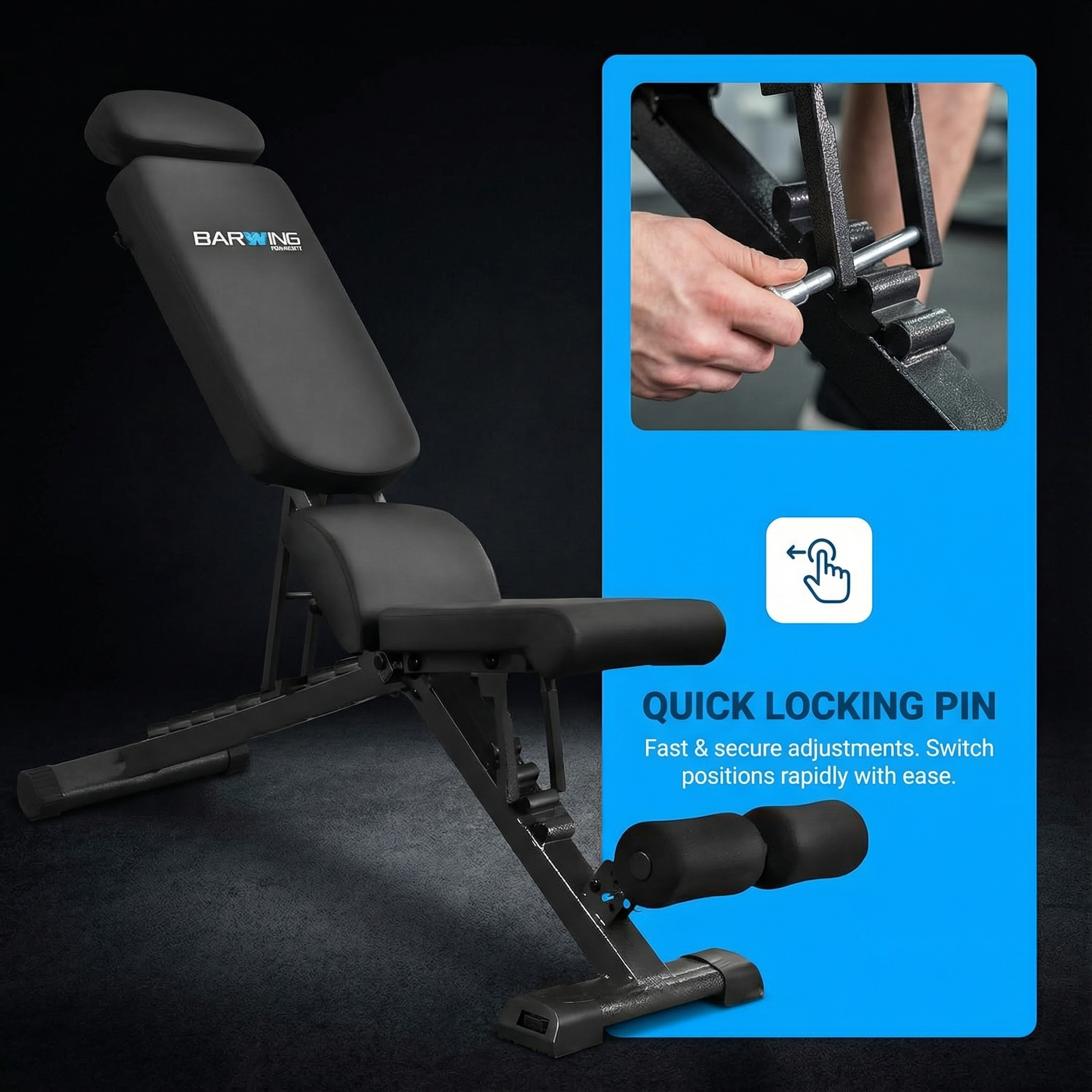 BARWING 2025 Upgraded Adjustable Weight Bench for Home Gym,800LBS,700LBS,Foldable Incline Workout Bench for Full Body Workout Easy Assembly
