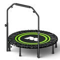 Barwing Indoor Adult Fitness Trampoline, Silent Spring Jump Bed With Handrail