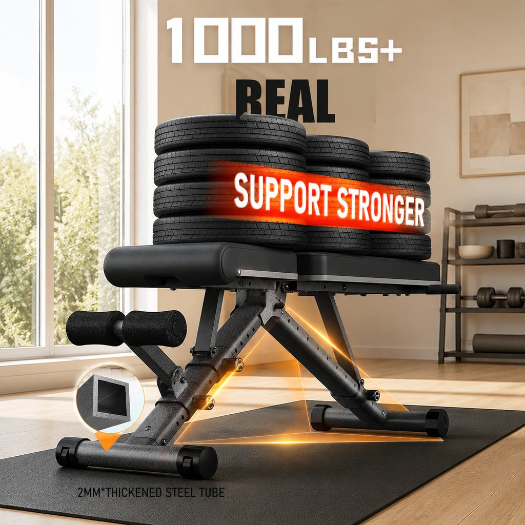 BARWING Adjustable Weight Bench Workout Bench, 800 LB Heavy Duty Incline Decline Bench for Home Gym, Easy Assembly Foldable Training Lifting Bench, Ultra Short Gap 2024 New Version