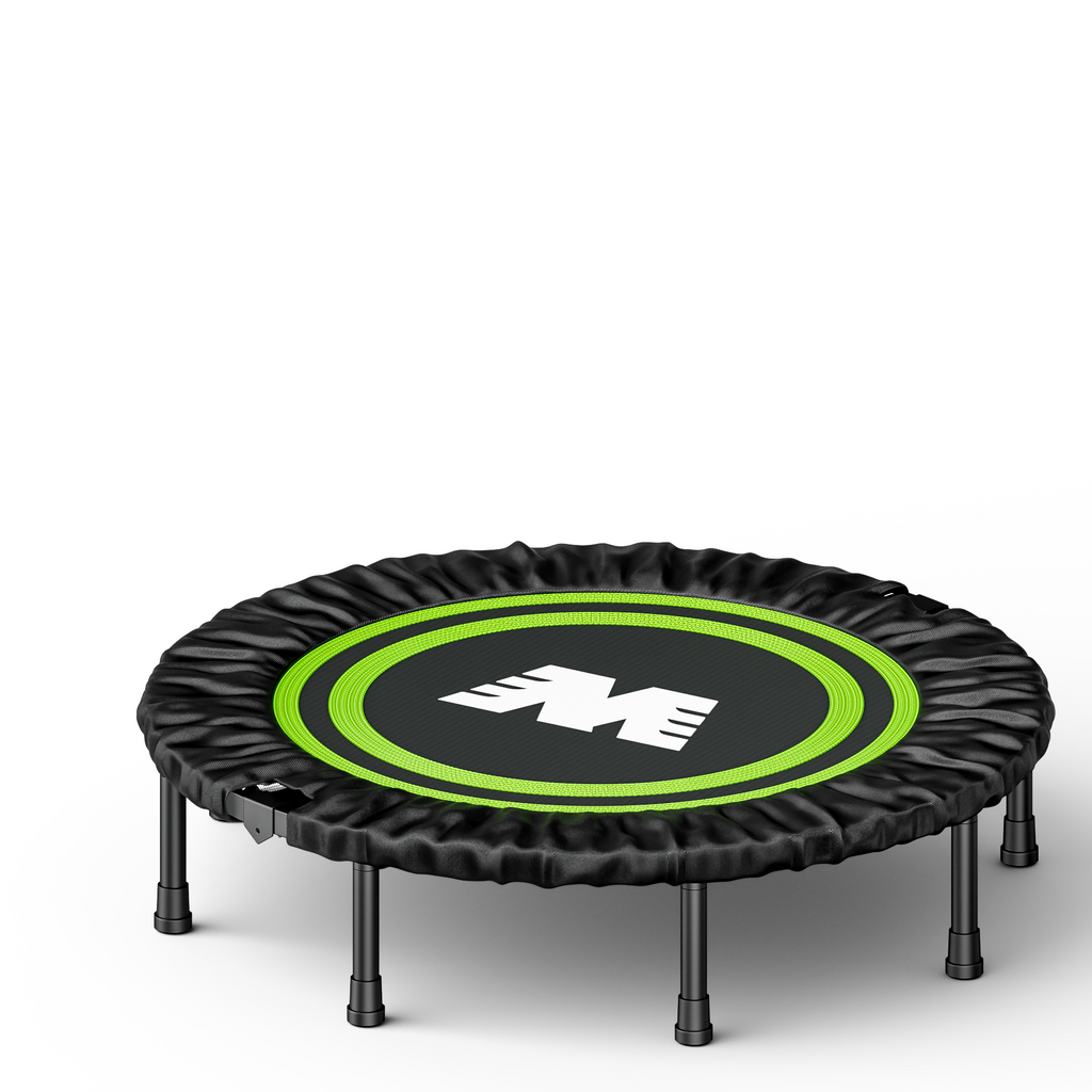 Indoor Foldable Fitness Trampoline for Adults, Silent Spring Mini Rebounder, Home Cardio Fat Burning Workout Jump Trampoline