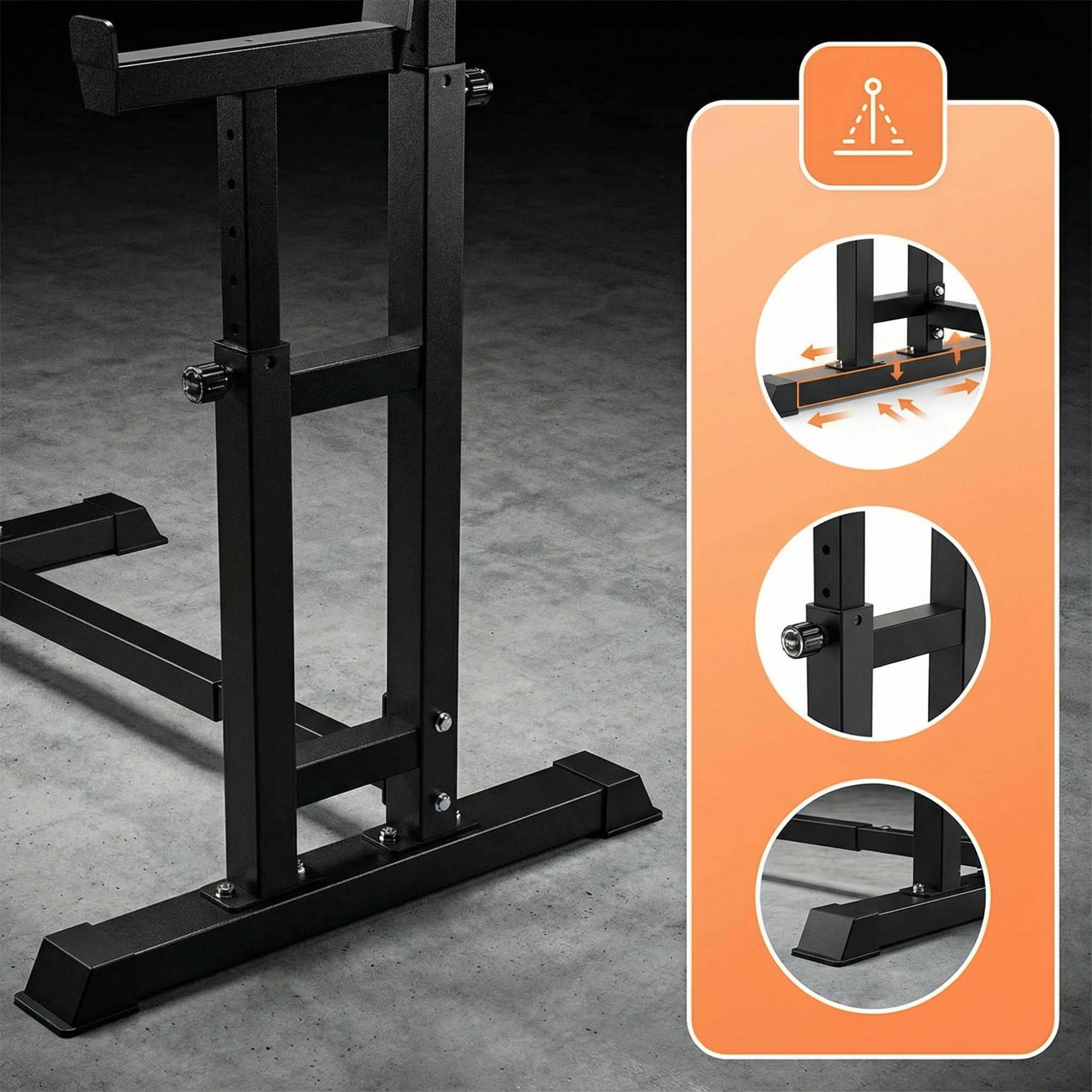 BARWING 49IN Rack For Bench Press Stand ,Barbell Rack Stand - Adjustable Multi-Functional Squat Barbell Stand for Weight Bench Press, weight bench rack, Easy to Assemble 350LBS Adjustable Squat Rack Stand