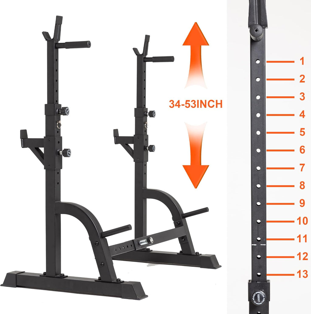 BARWING 49IN Rack For Bench Press Stand ,Barbell Rack Stand - Adjustable Multi-Functional Squat Barbell Stand for Weight Bench Press, weight bench rack, Easy to Assemble 350LBS Adjustable Squat Rack Stand