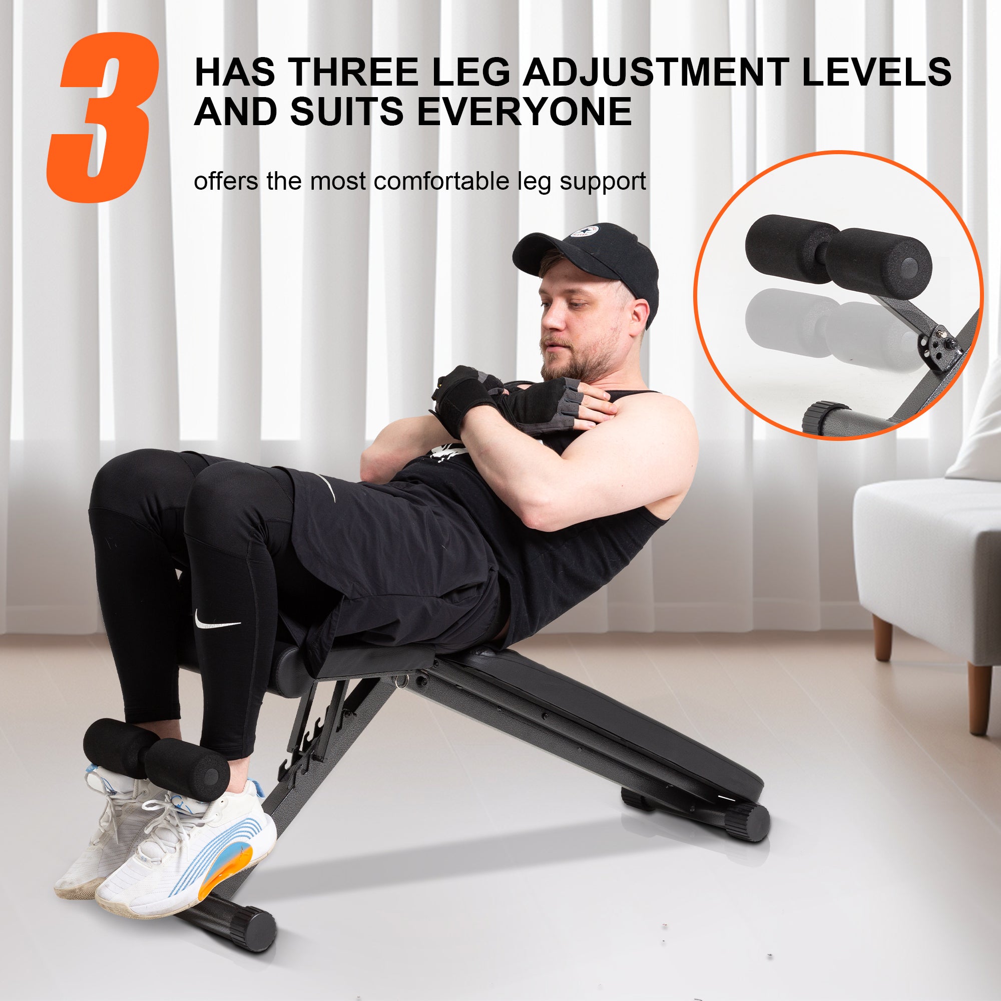 BARWING Adjustable Weight Bench for Home Gym,660LBS Foldable Incline B