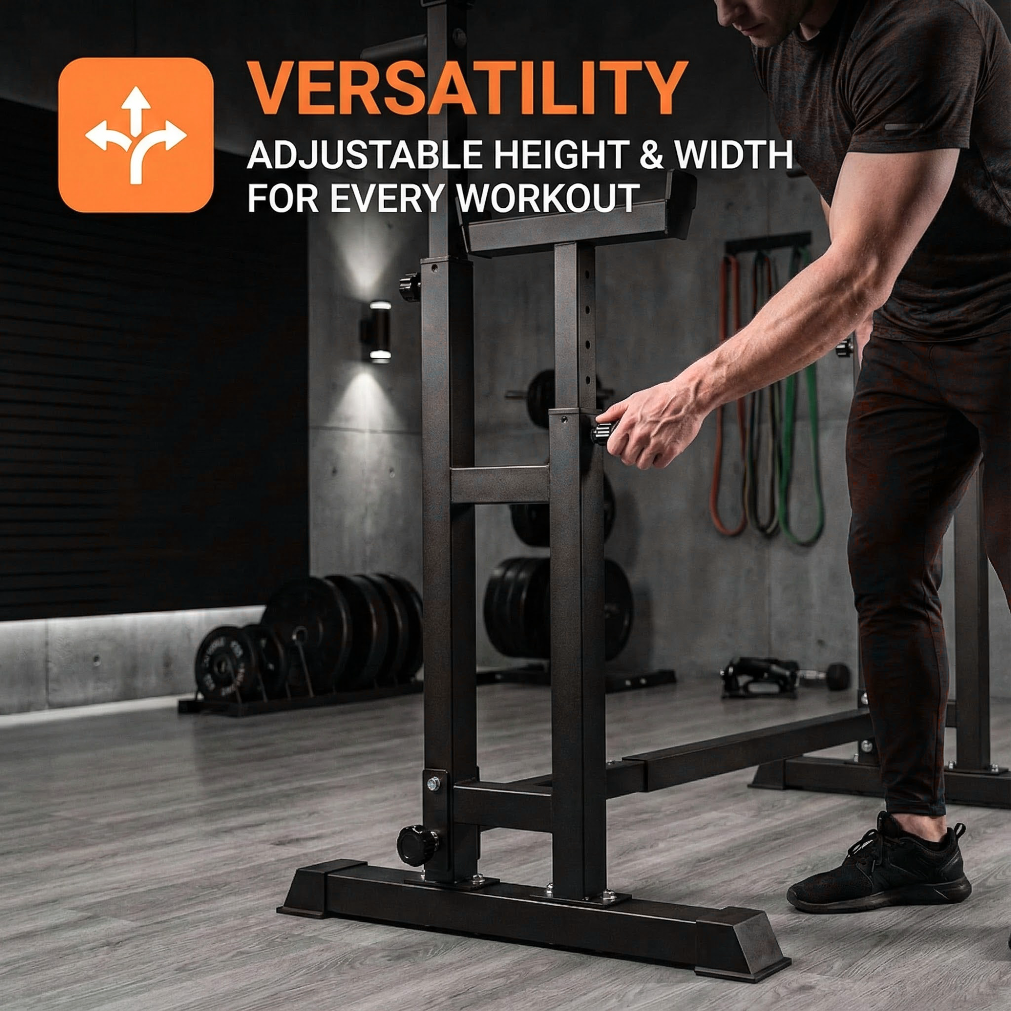 BARWING 49IN Rack For Bench Press Stand ,Barbell Rack Stand - Adjustable Multi-Functional Squat Barbell Stand for Weight Bench Press, weight bench rack, Easy to Assemble 350LBS Adjustable Squat Rack Stand