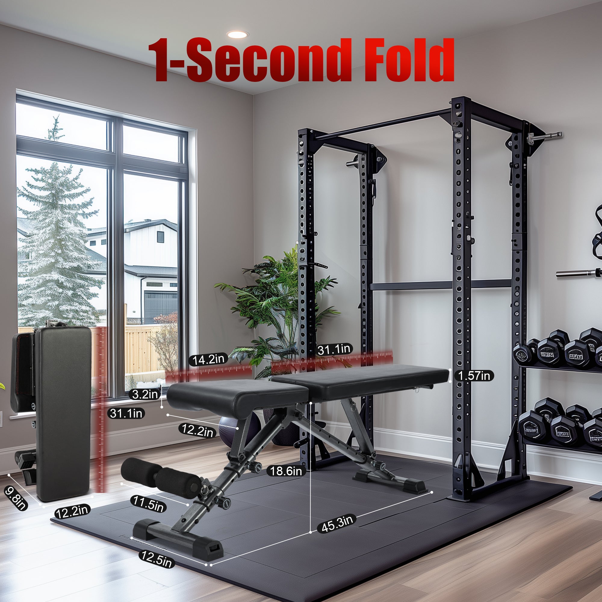 BARWING Adjustable Weight Bench Workout Bench, 1000/1300 LBS Heavy Duty Incline Decline Bench for Home Gym, Easy Assembly Foldable Training Lifting Bench