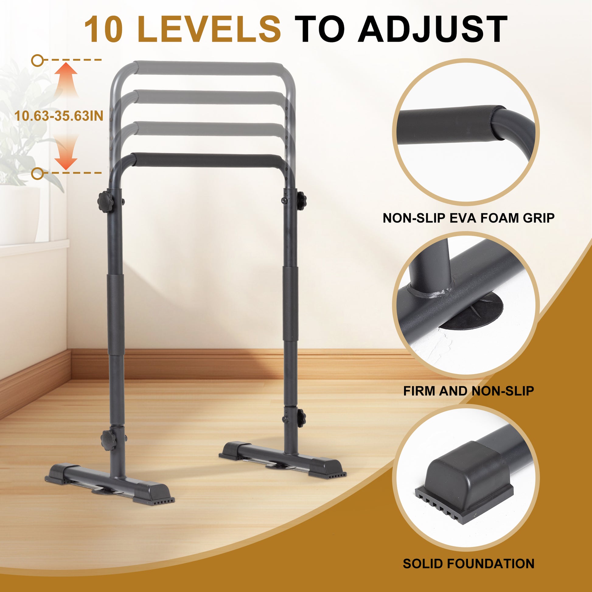 BARWING Dip Bars Dip Station with Adjustable Ultra-Stable Settings And Non-Slip Feet Dip Stand for Home Stabilizer Parallette Push Up Stand 2025 New Version