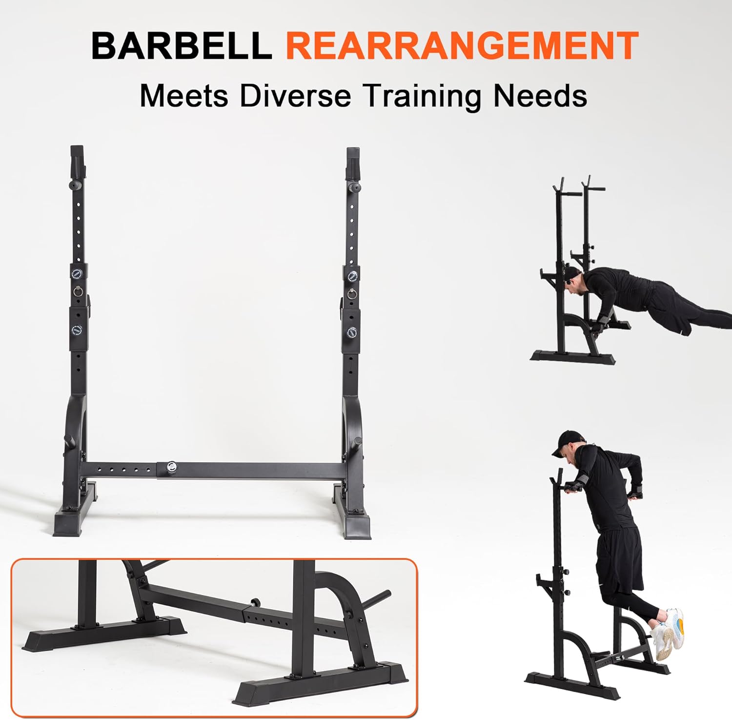 BARWING 49IN Rack For Bench Press Stand ,Barbell Rack Stand - Adjustable Multi-Functional Squat Barbell Stand for Weight Bench Press, weight bench rack, Easy to Assemble 350LBS Adjustable Squat Rack Stand