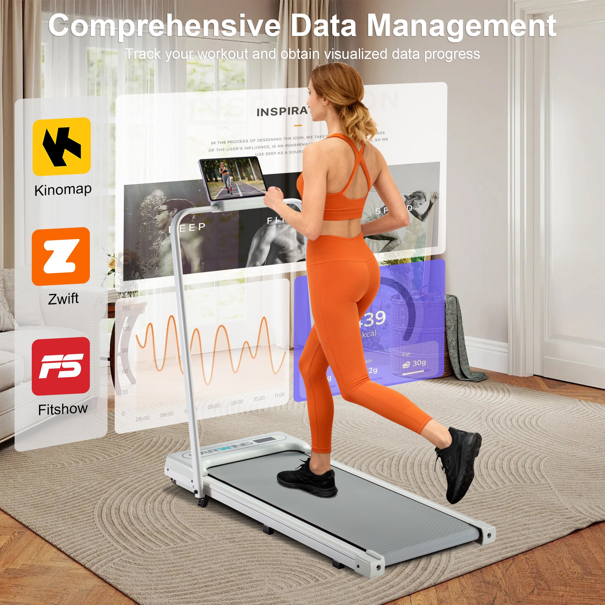 BARWING Foldable Incline Walking Pad 330 LBS Weight Capacity