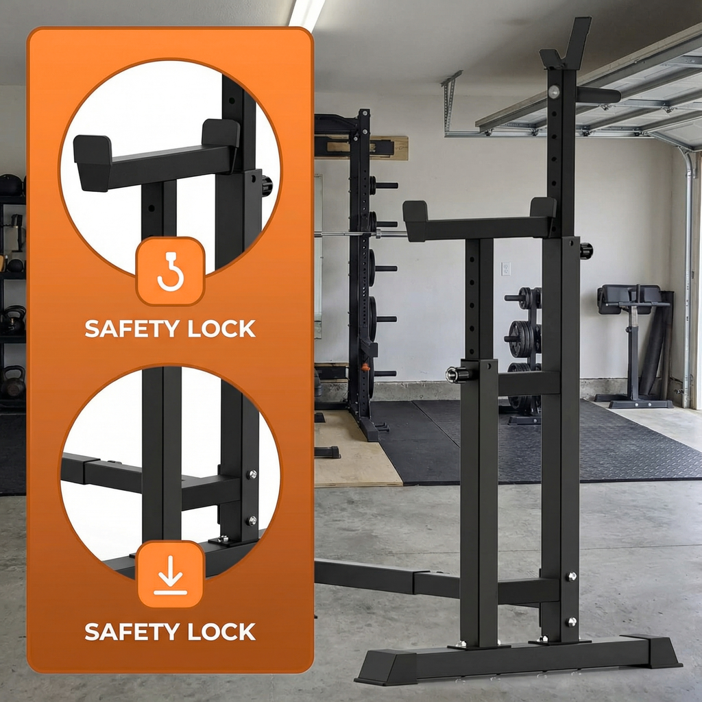 BARWING 49IN Rack For Bench Press Stand ,Barbell Rack Stand - Adjustable Multi-Functional Squat Barbell Stand for Weight Bench Press, weight bench rack, Easy to Assemble 350LBS Adjustable Squat Rack Stand
