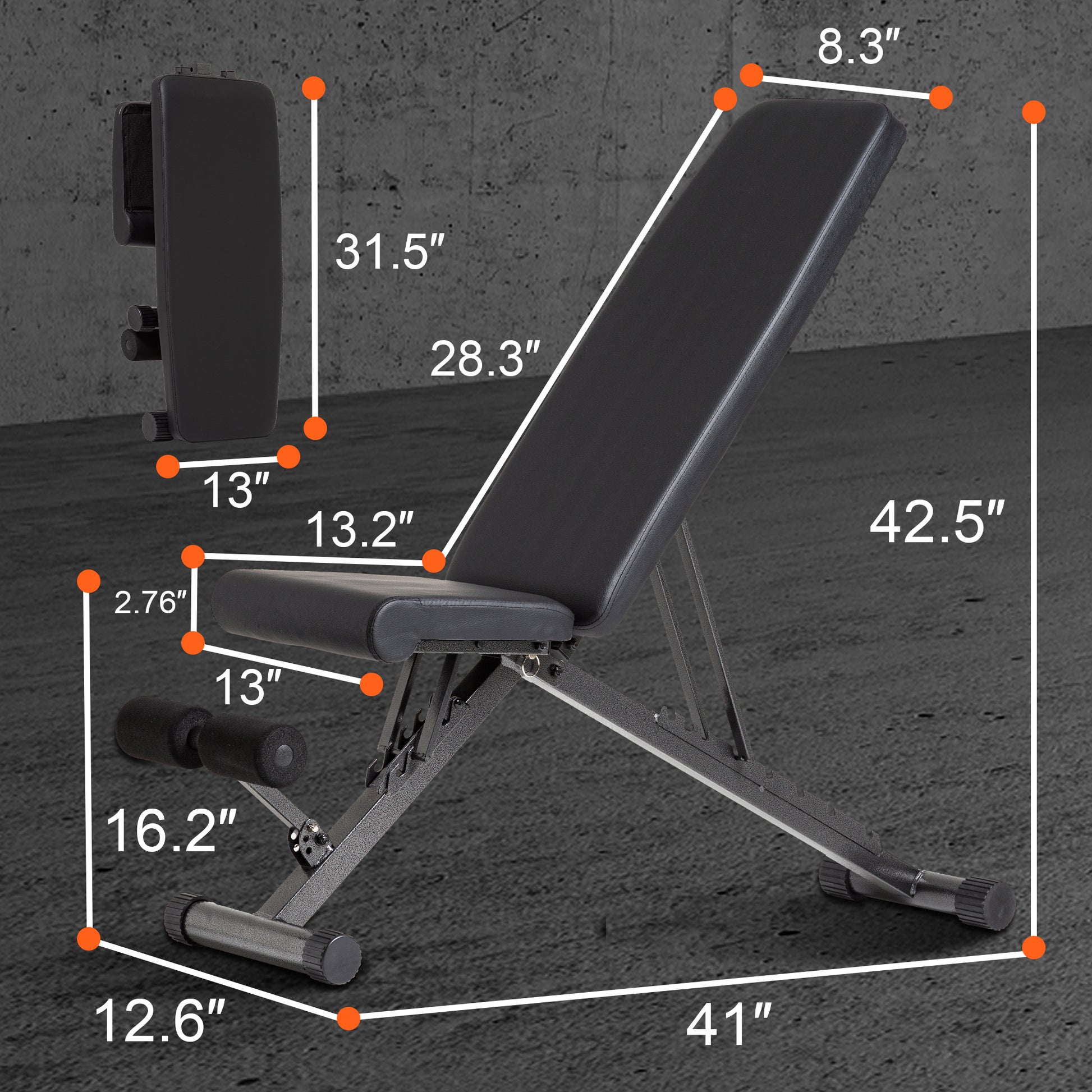 BARWING Adjustable Weight Bench for Home Gym,660LBS Foldable Incline Bench for Full Body Workout Easy Assembly Training Decline Bench