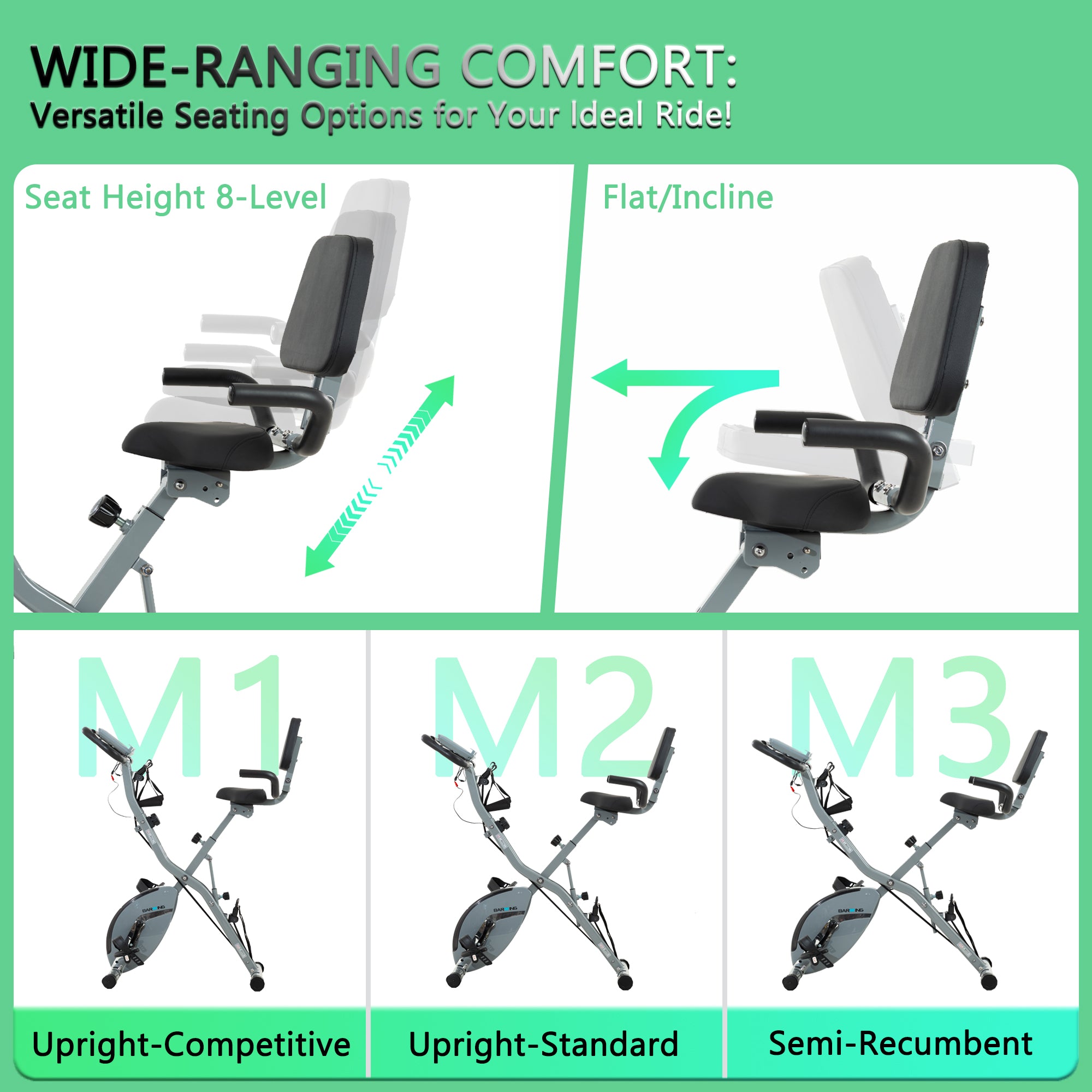 BARWING Stationary Exercise Bike for Home Workout