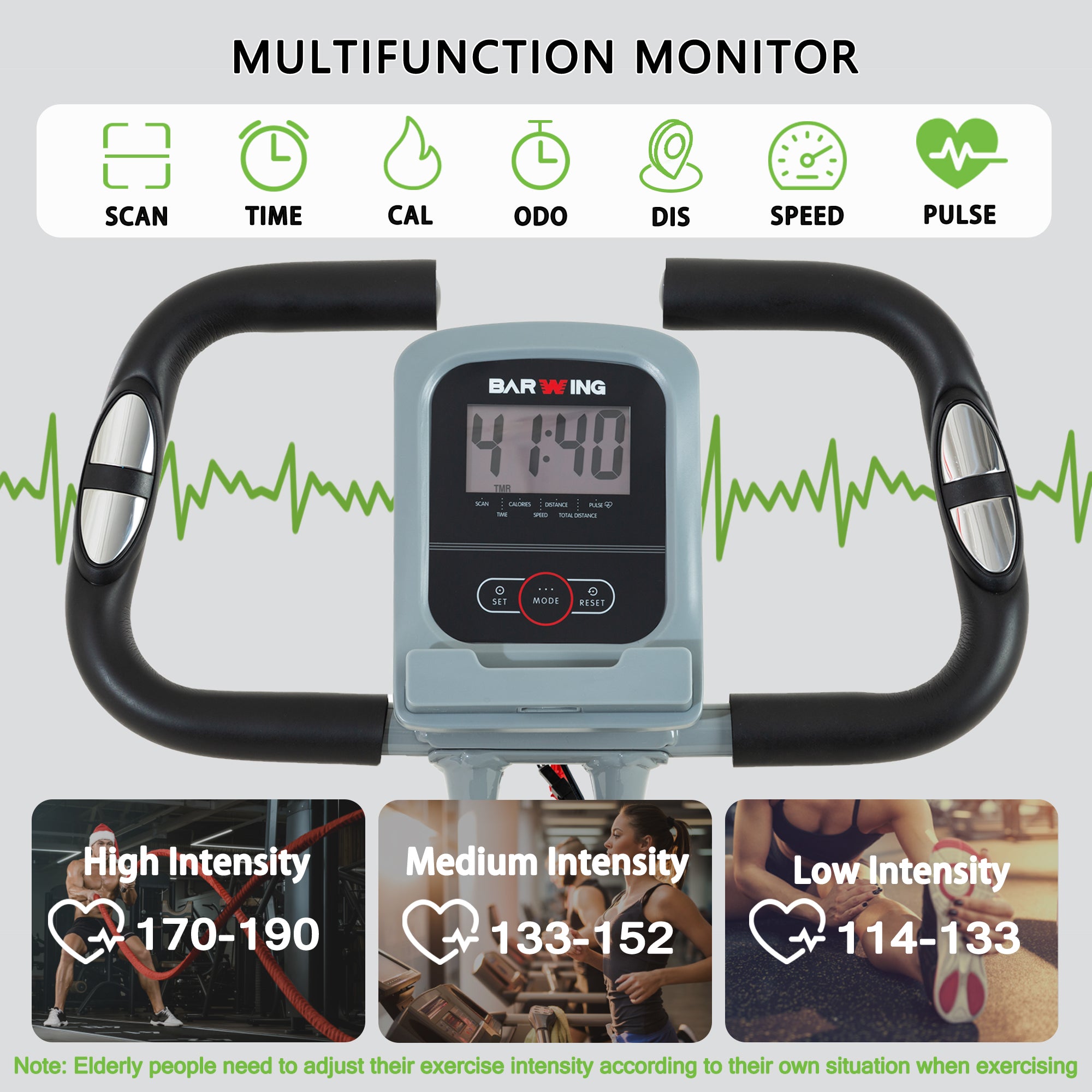 BARWING Stationary Exercise Bike for Home Workout
