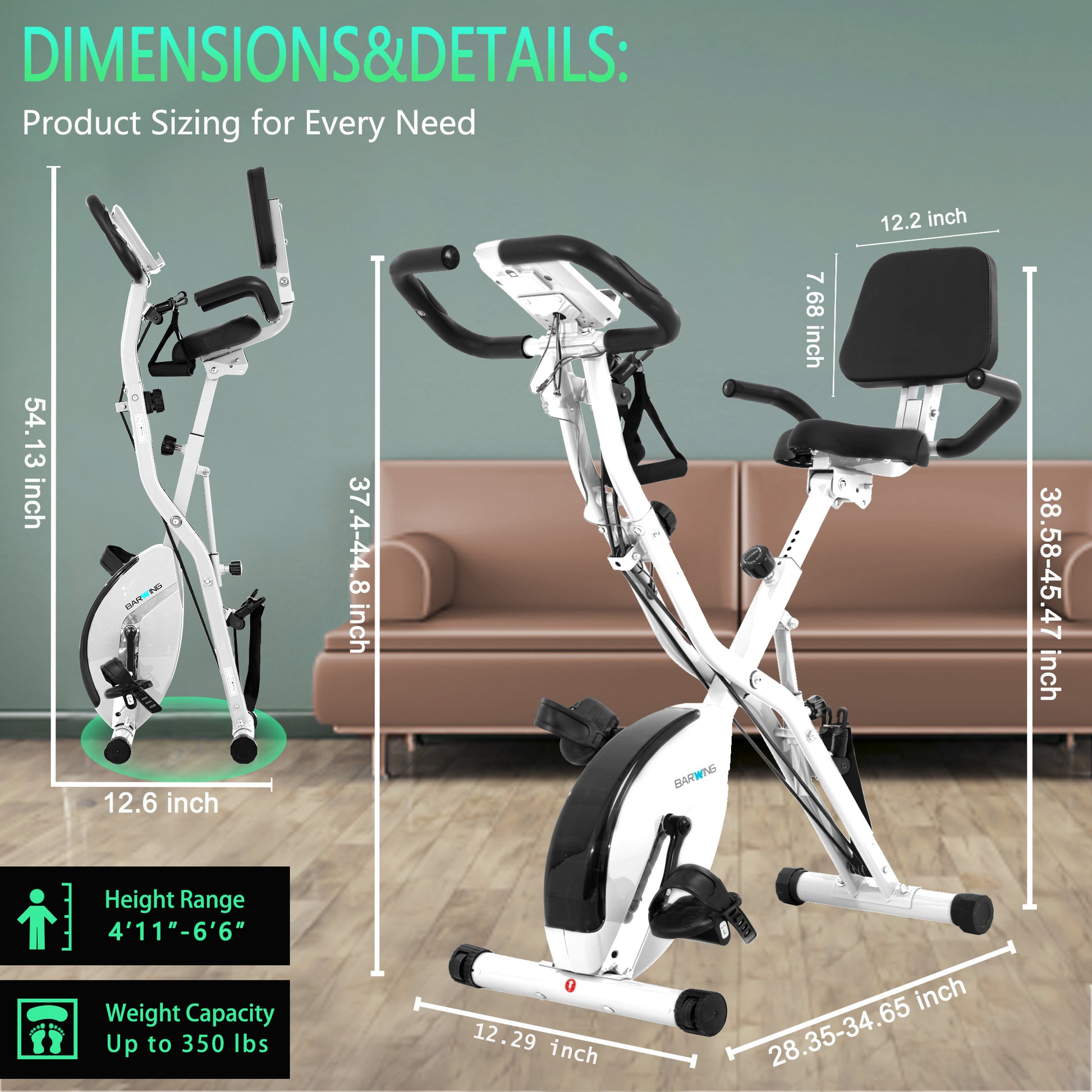 BARWING Stationary Exercise Bike for Home Workout