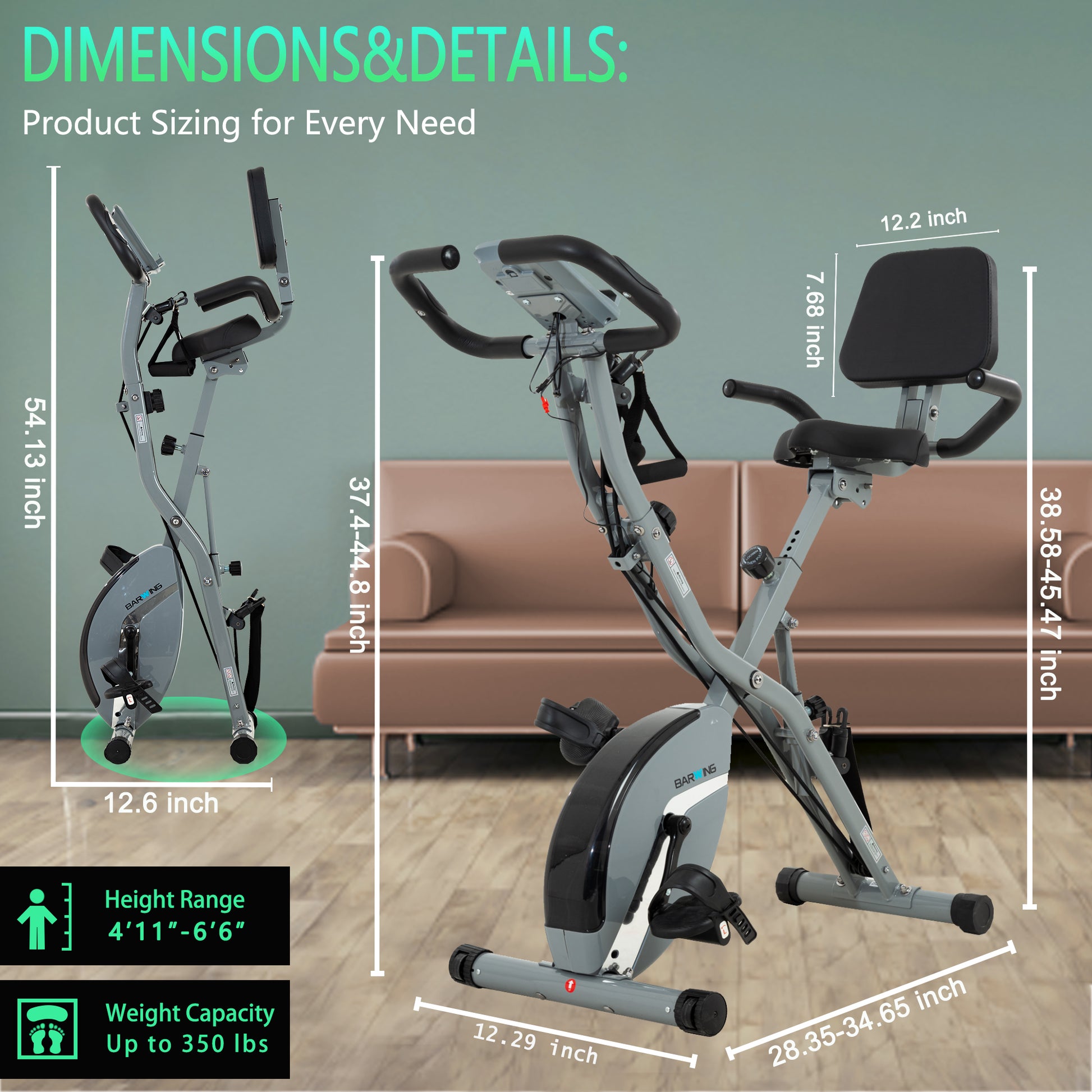 BARWING Stationary Exercise Bike for Home Workout