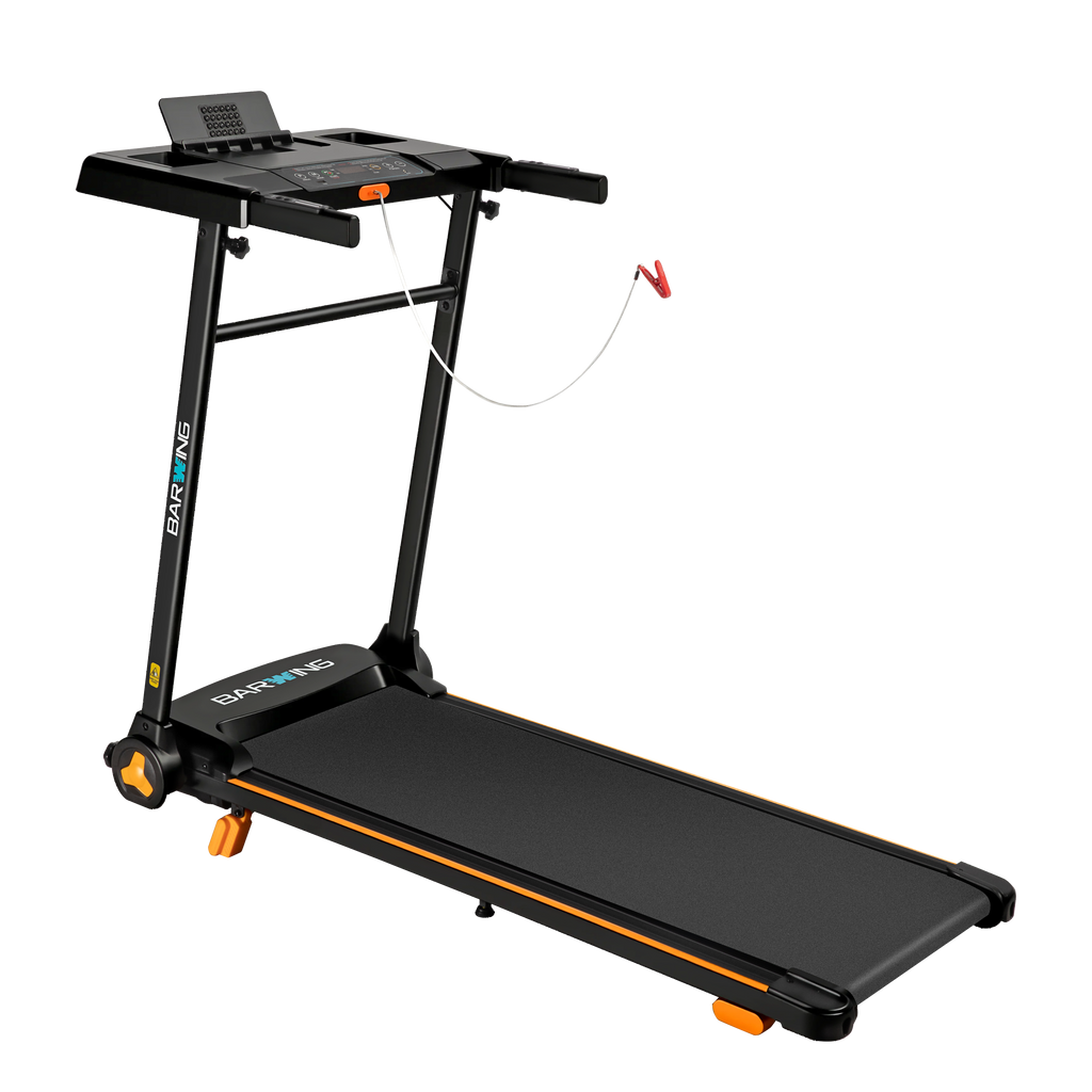 BARWING 3.5HP Folding Incline Treadmill for Home, 350 LBS Weight Capacity, 0.5-8.5 MPH Quiet Motor, LED Display, Heart Rate Monitor Handrails, Compact Treadmill for Home & Office Use