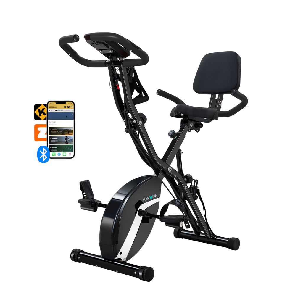 BARWING Stationary Exercise Bike for Home Workout,16-Level Magnetic Resistance, Seat Backrest Adjustments