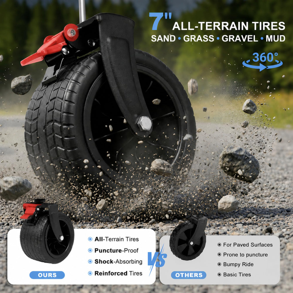 Heavy Duty Folding Wagon Cart with All-Terrain Wheels