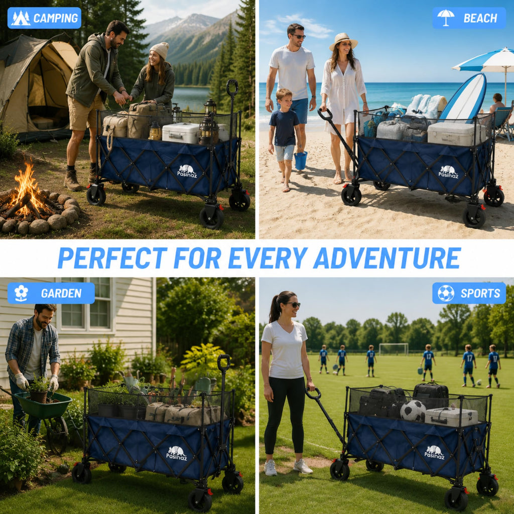 Heavy Duty Folding Wagon Cart with All-Terrain Wheels
